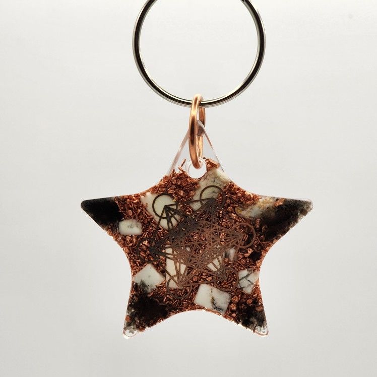 Love Star Keychain/Pocket Orgonite, Provides EMF Protection, & Emotional Balance
Dimensions:
Weighs 2.0 oz
Height 2.7 in.
Width 2.7 in.
Thick 0.