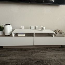 Modern TV Stand + Floating Shelves