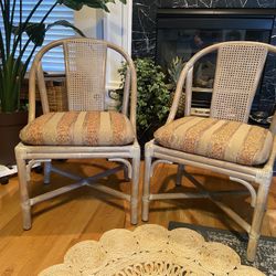 Set of 2 vintage bamboo dining chairs by McGuire 