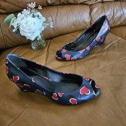 Women's Gucci Midnight Blue Red Platform Wedge Size 6 US