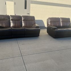 Leather Power Recliner Set
