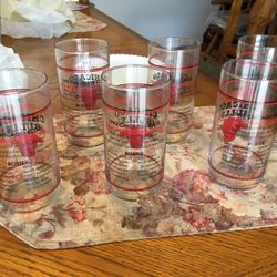 VINTAGE Chicago bulls 1992 championship drinking glasses 16 ounce. Set of six
