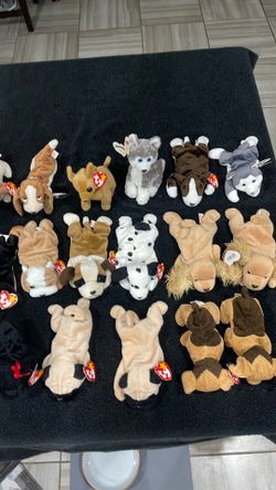 Lot of 19  beanie baby dogs