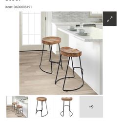 Wood And Black Counter Height Bar Stools 