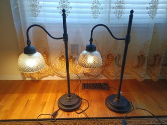 Pair of Black Lamps 30" tall 14" wide