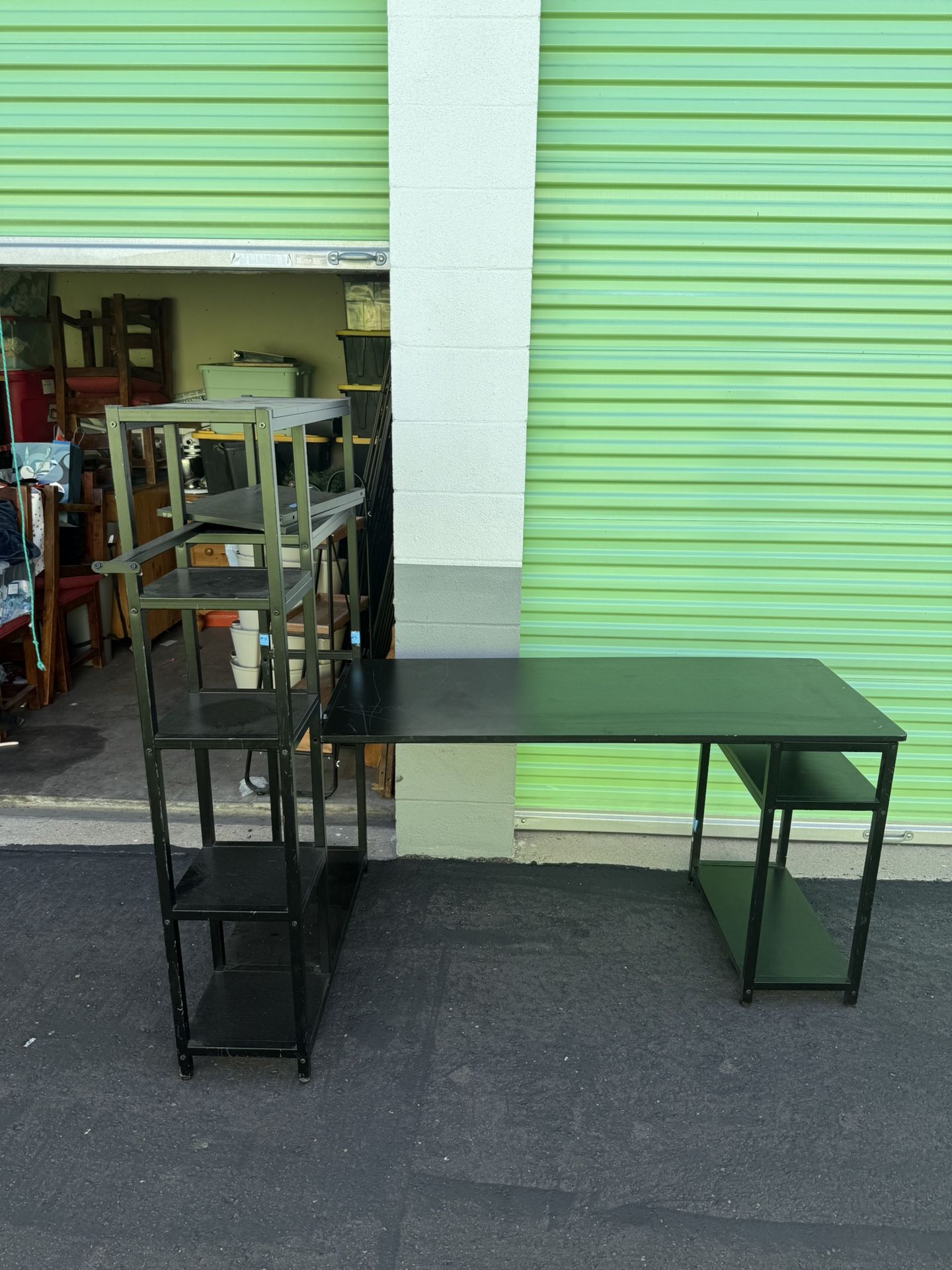 Black L-Shaped Desk with Shelves