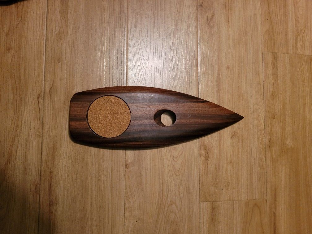 Surfboard Coaster - Custom  Teawood . 13 Inches Long.