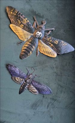 2 wall decor Tin Moths