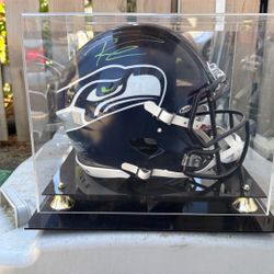 Russell Wilson Signed Seahawks Full Size Speed Authentic Helmet In Green RW Holo