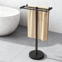 Freestanding Towel Rack Floor Tall Bath Towel Holder, Big Modern Towel Drying Holder Stand