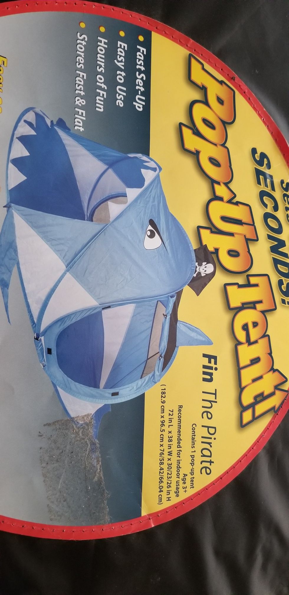 Kids pop up shark tent