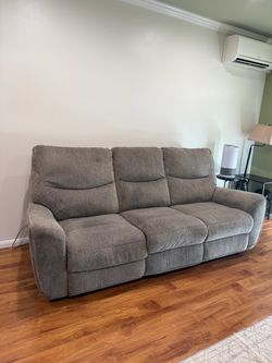 Gray Fabric Reclining Sofa