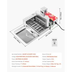Commercial Automatic Donuts Machine, 6 Rows Donuts Making Equipment, 360 pcs/hour Electric High Power Doughnut Maker, Stainless Steel Frying Auto Frye