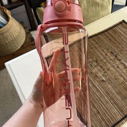 Pink Flip Top Water Bottle
