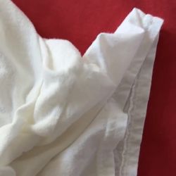 Hanes short sleeve tee in white. V-neck