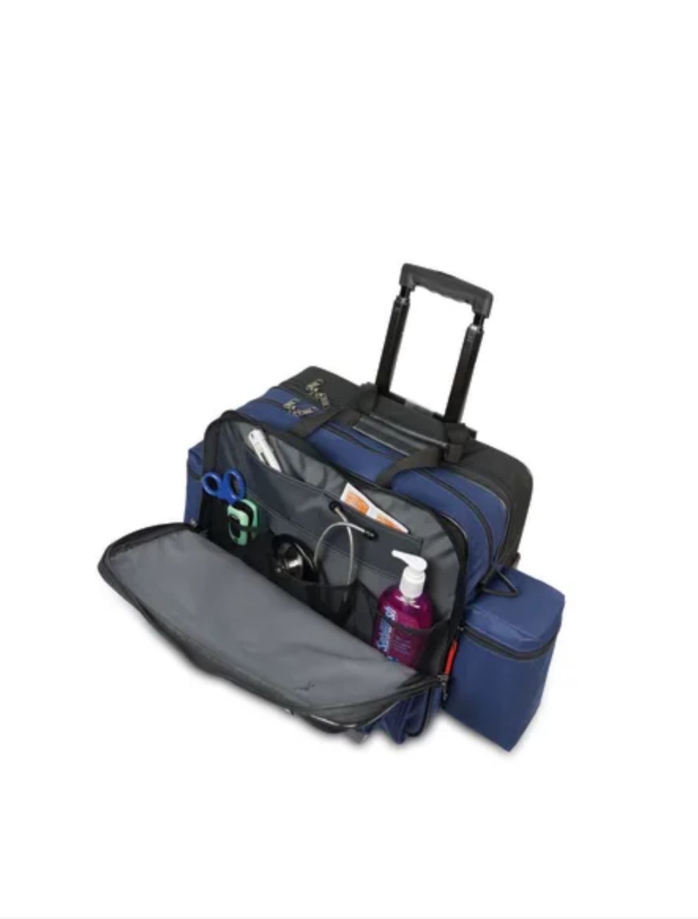 Hopkins Navy Blue Rolling Med Bag with EZ-View Feature 