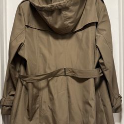 Calvin Klein Belted Trench Coat with Hood – Size XL/XXL
