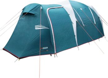 NTK Arizona GT 9 to 10 Person Tent for Family Camping | 17.4 x 8 ft Camping Tent with 2 Rooms, 2 Doors, 100% Waterproof Dome & Breathable Mesh | Outdo