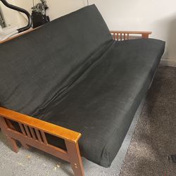 Futon sofa bed with wood frame