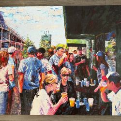 “The Sox and the Cubs” Giclée Print by D’Anne Gastorf Weber – Chicago Baseball Art
