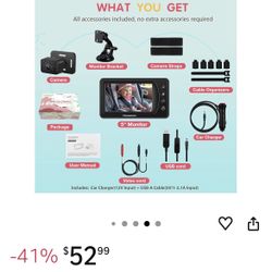 🆕 In 📦 Baby Car Camera with Ultra Infrared Night Vision,5''HD1080P IPS with3X Zoom,Backseat/Carseat/RearSeat Camera,USB A/C Powered,Safety for Infan