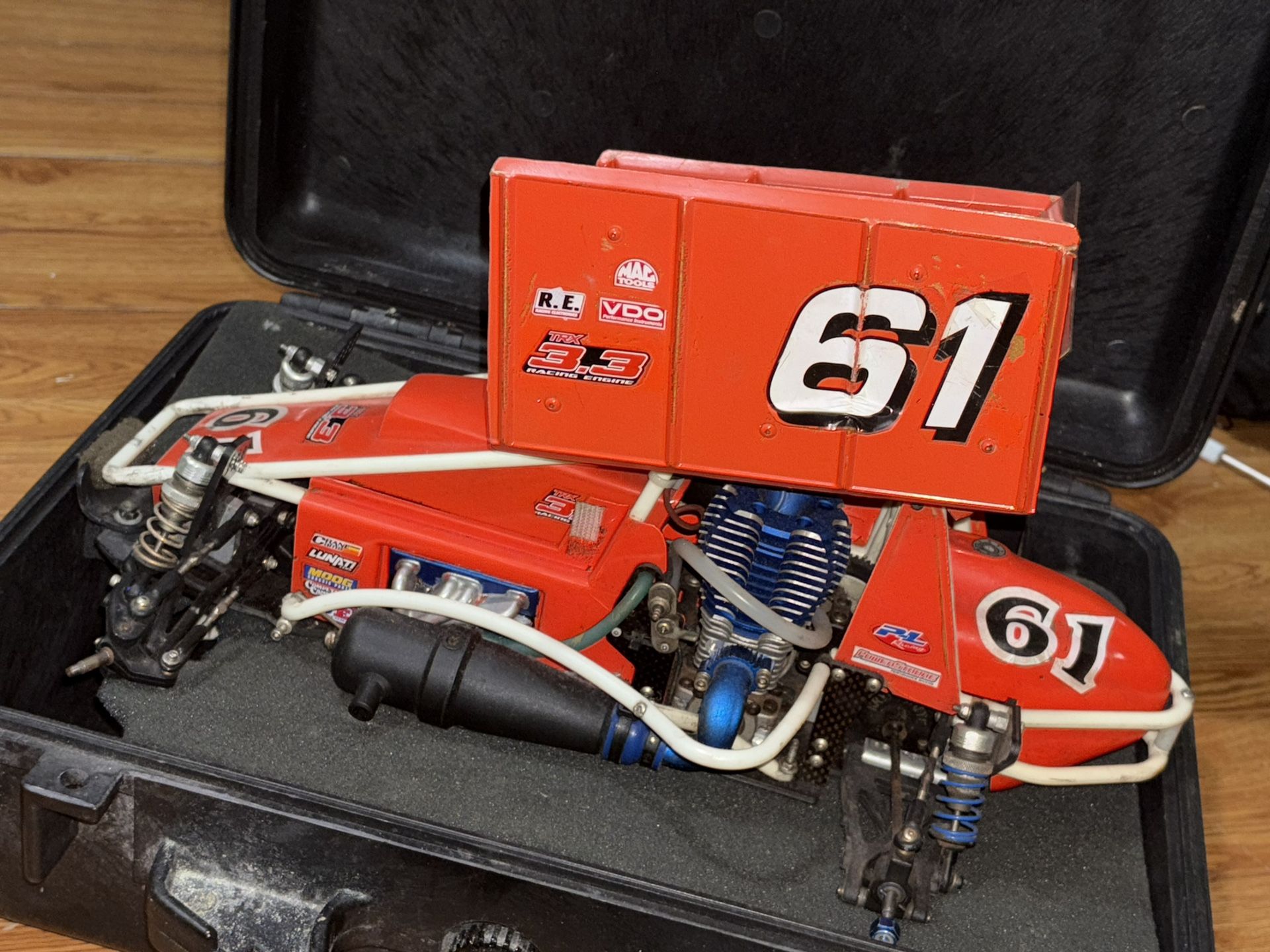 Team Associated Rc 10 Gt vintage Carbon Custom Works Sprint Car Conv