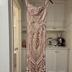 Sequin Rose Gold Mermaid Dress Size S