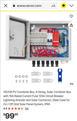 VEVOR 6 String Solar PV Combiner Box