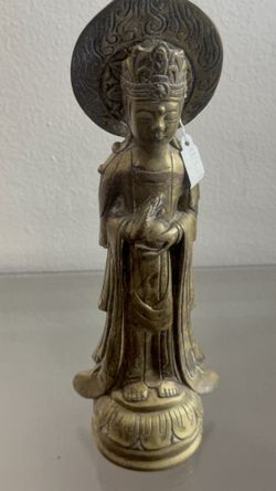 Solid Brass Standing Buddha Statue 