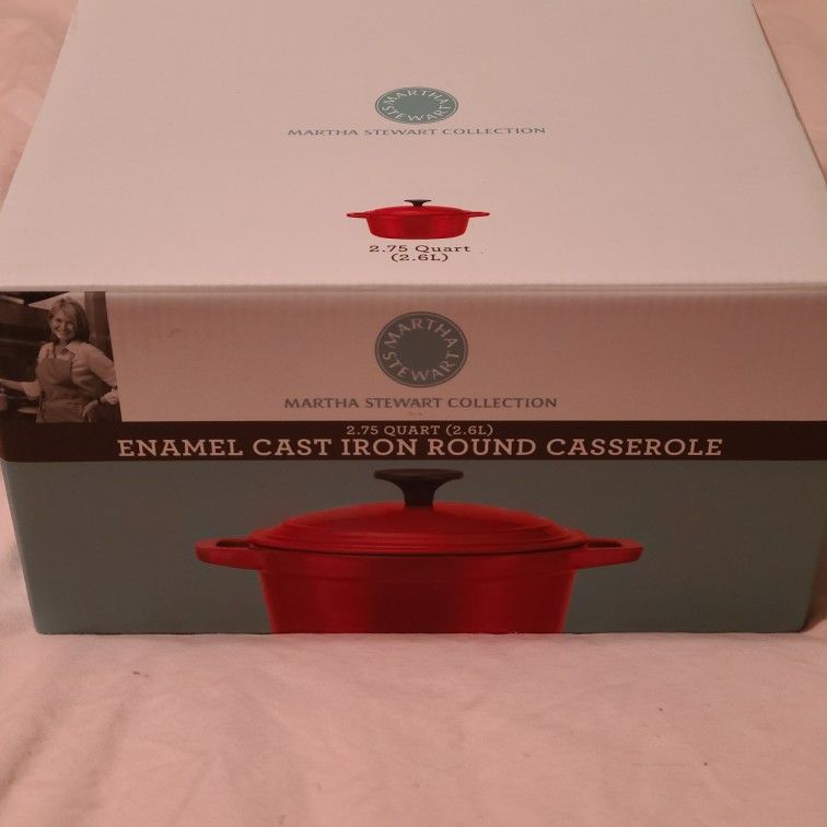 Martha Stewart 2.75 Qt Enamel Cast Iron Pot