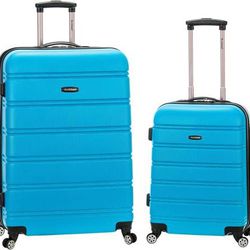 Hardside Expandable Spinner Wheel Luggage, Blue, 2-Piece Set (20/28)