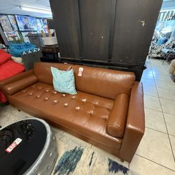 Brand New Brown Faux Leather Sofa 