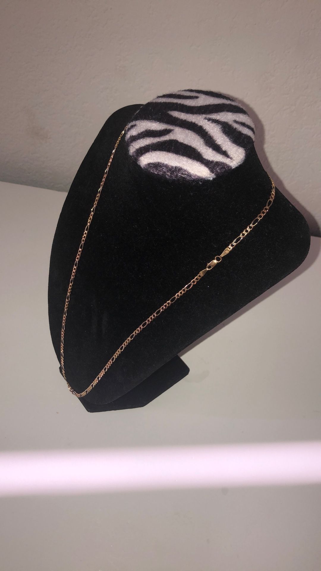 14K Solid Tri-color 24” Gold Fígaro Chain 3mm 9.94 gms Italy