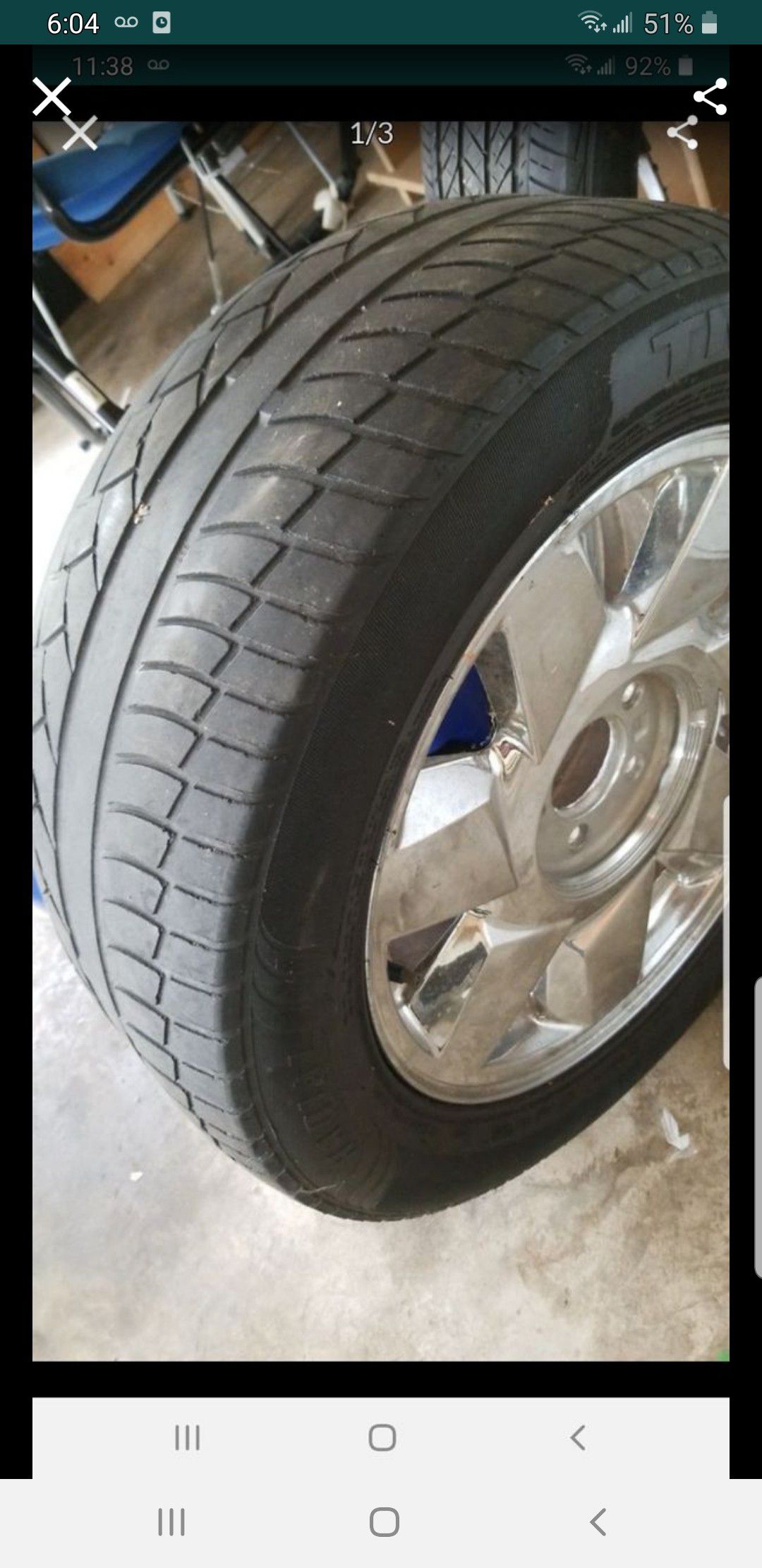 17 inch chrome rim and tire