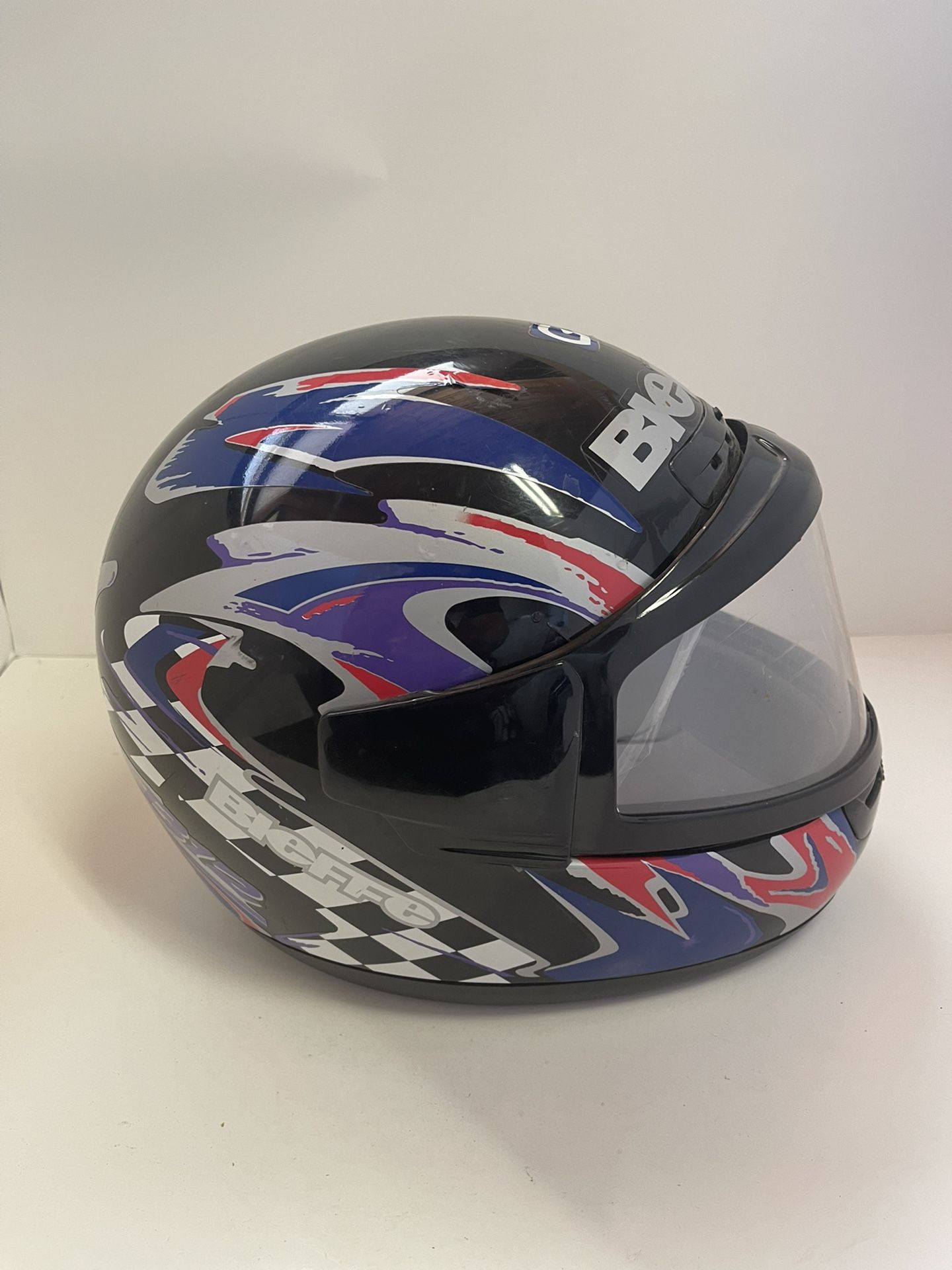 Vintage Bieffe Helmet Italy Black Blue Red Purple Gray Sz Large 60 GR-1500 DOT