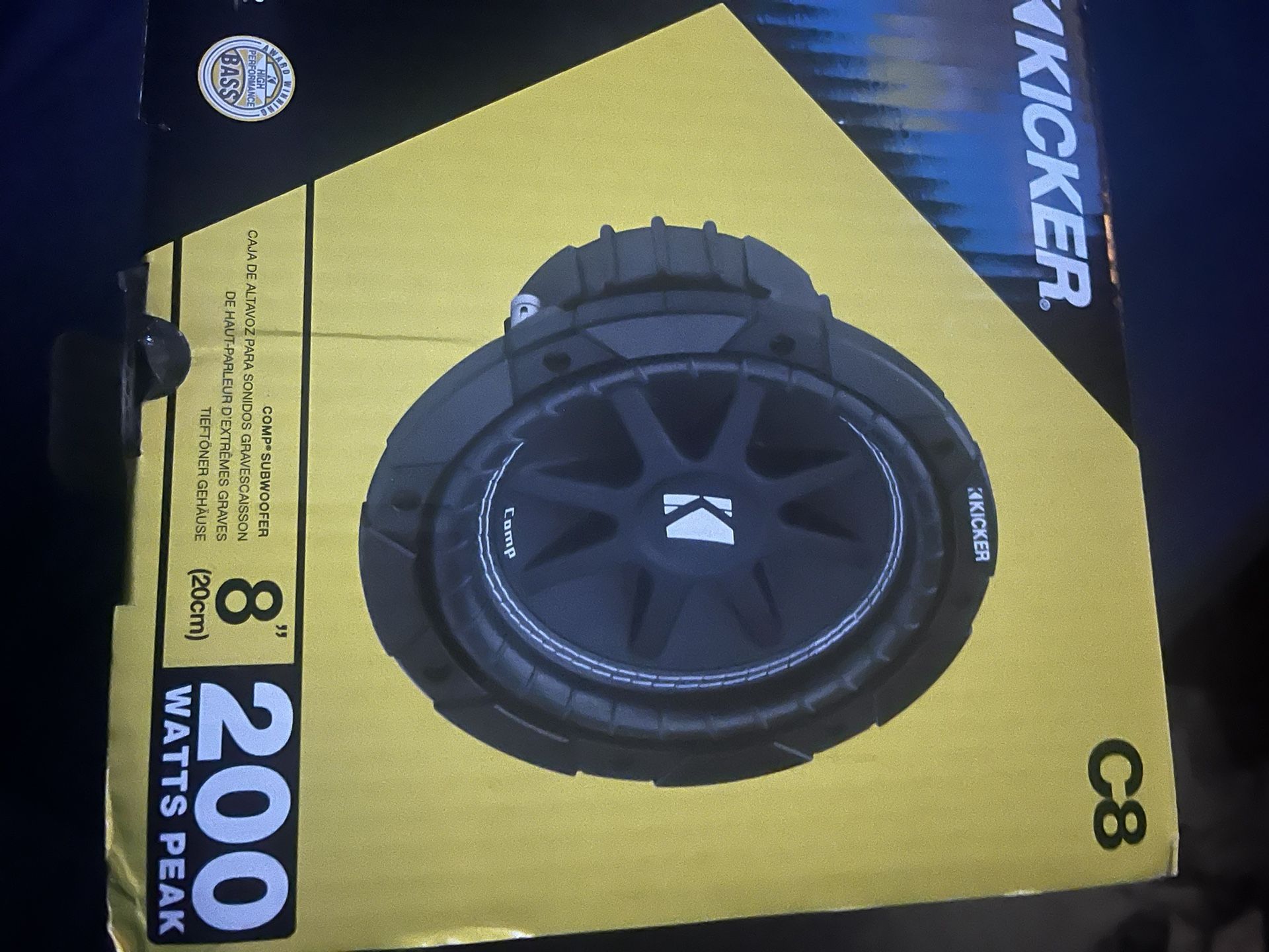 8” Kicker 2ohm Subwoofer.