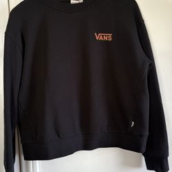VANS Off The Wall Black Crew Neck Sweatshirt Unisex Mens Womens Small Excellent