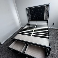 Queen Bed Frame With Headrest