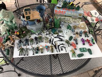 GI Joes 1984 and 1989 and others there are 29 figures plus over rifles and weapons total of 15 plus partial set of D Day collectible set