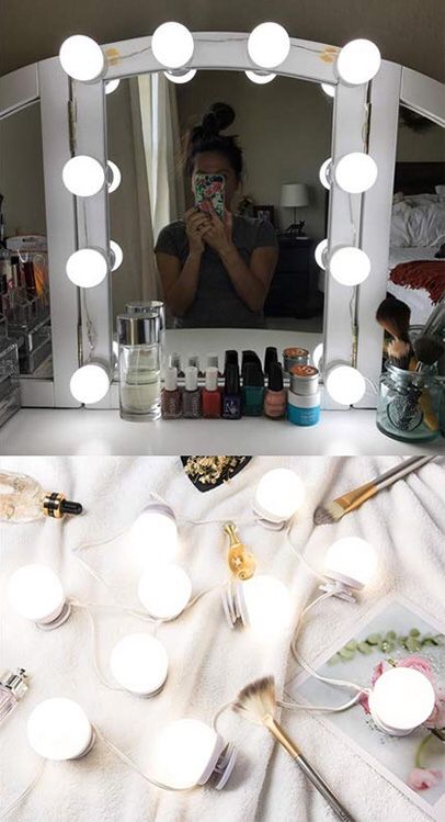 $20 NEW DIY Vanity Mirror Kit 10pcs Dimmable LED Light Bulb Makeup Dressing Table (USB Connection)