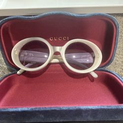 GG 2410/S 5BY Rounded Clear Blue Vintage Sunglasses