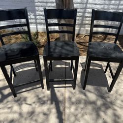 Black barstools -3 Pc 