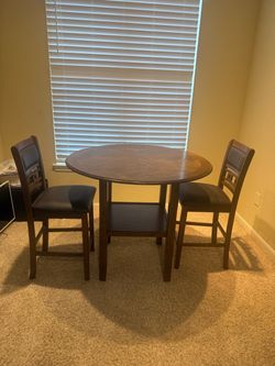 High chair table set. Leather Chairs