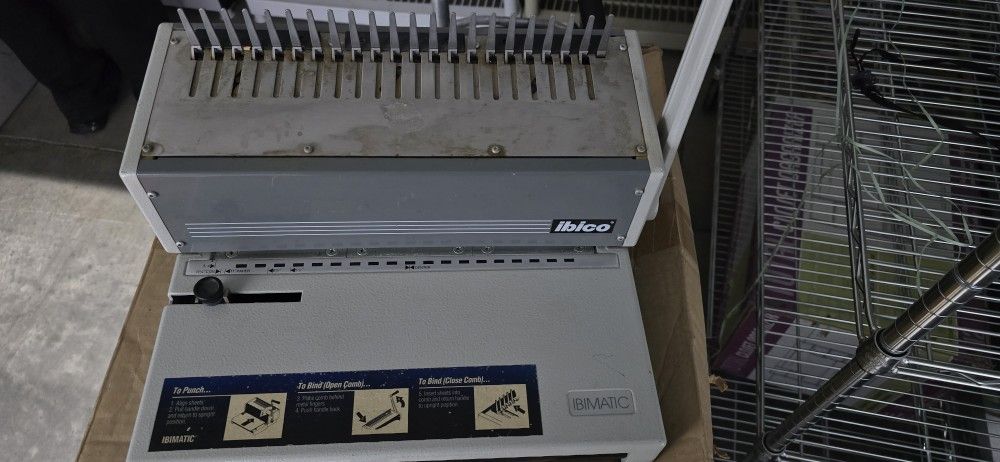 Ibico Ibimatic Metal Heavy Duty Manual Punch And Comb Binding Machine System