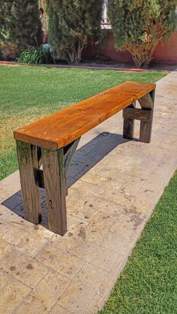 2 tone wooden bench
