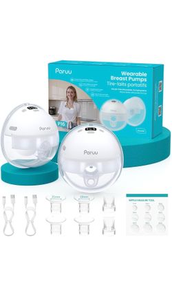 Paruu P16 Wearable Hands Free Breast Pump - Portable Electric Pump (2 Pack)