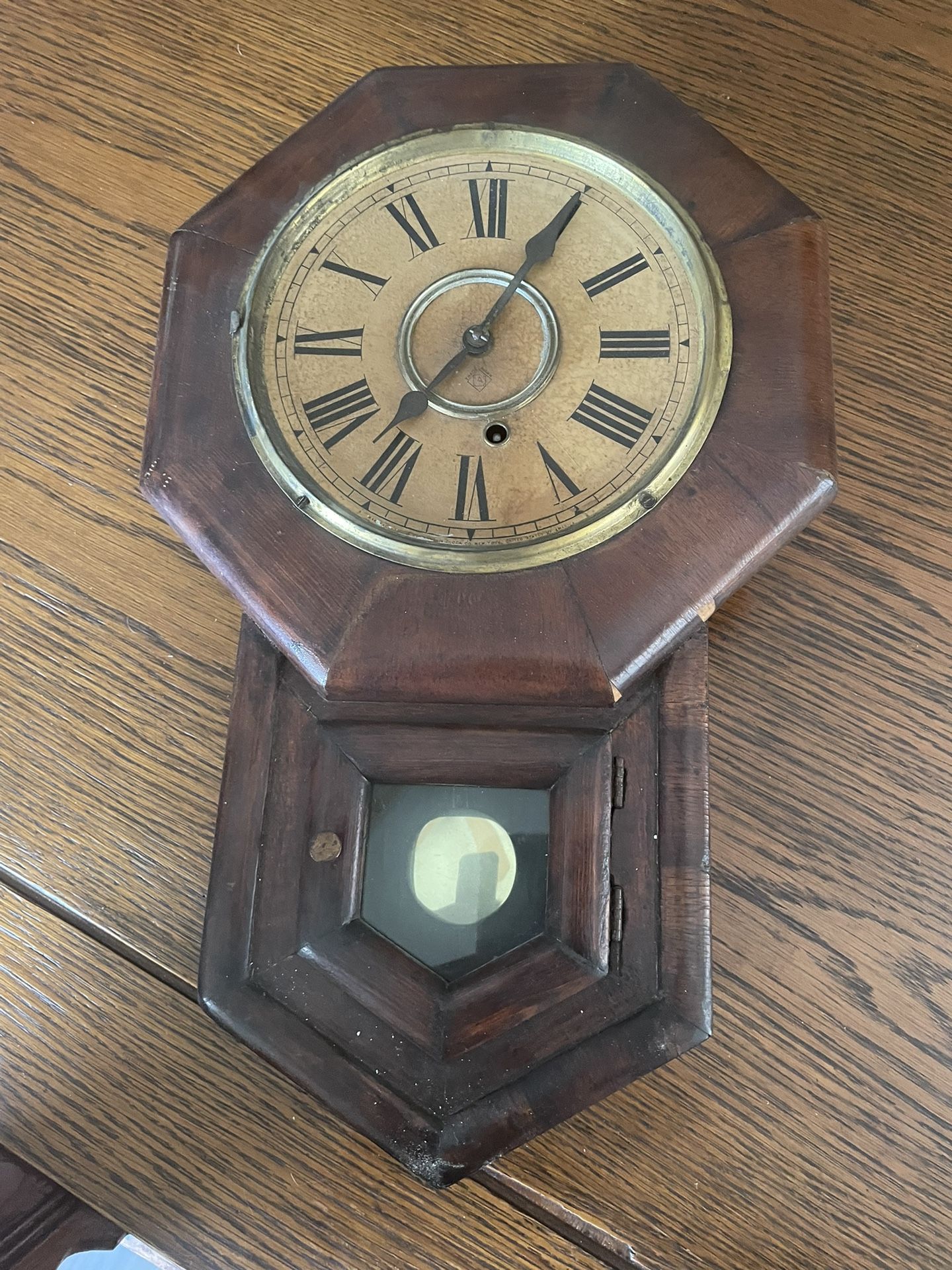 Old Wood Clock With Key