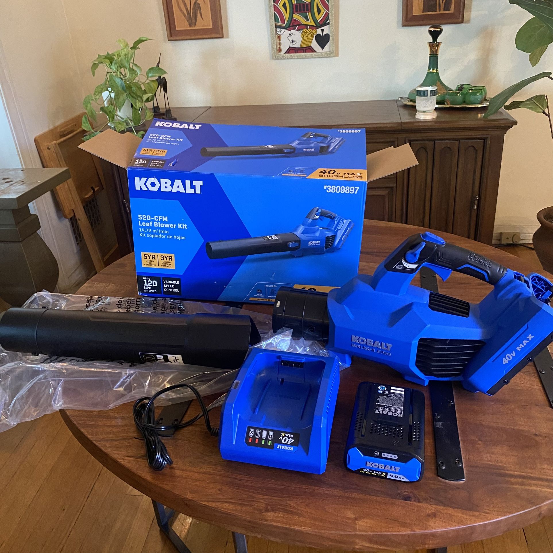 Kobalt 40V Max Leaf Blower Kit New In Box With Battery And Charger