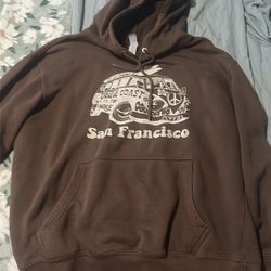 Vintage Brown San Francisco Hoodie Size Large