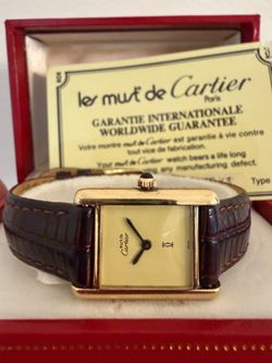 Cartier Tank Vermeil Cream Dial 20mm Gold Plated